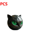 Green Eyes Cat Head Sculpture 3D Resin Healing Stone Marble Texture Cats Figurines Sculpture Gifts for Cat Lovers Women Men