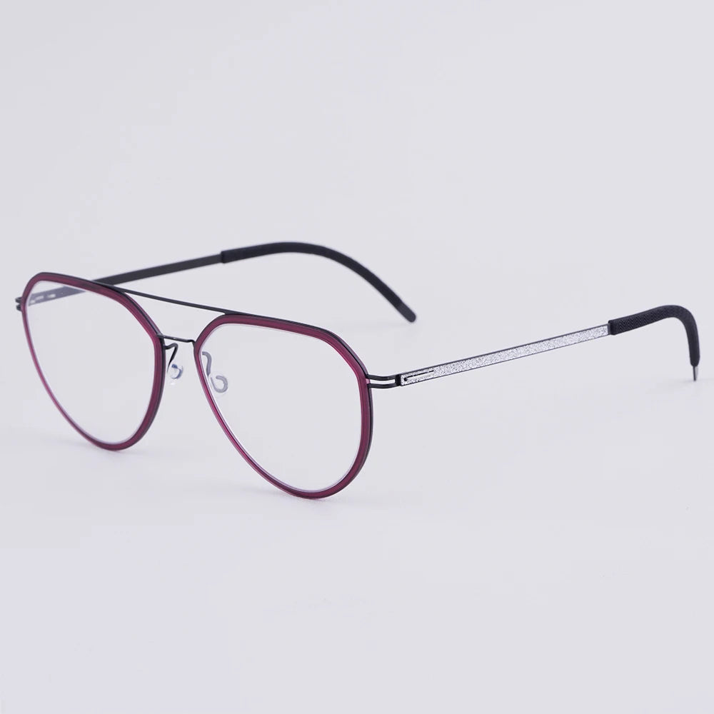 Oversized Pilot Titanium Double Bridge Eyeglasses Frame