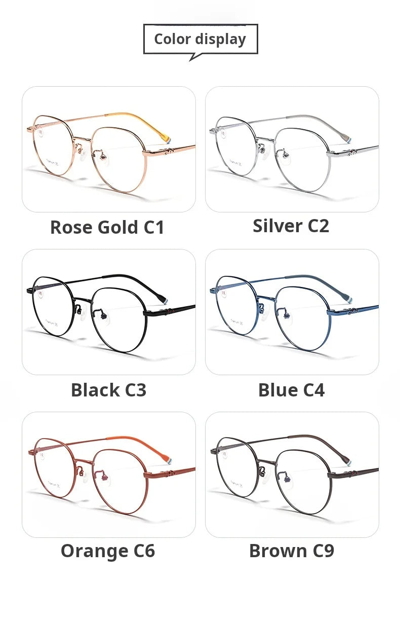 Retro Polygonal Lightweight Titanium Eyeglasses Frames