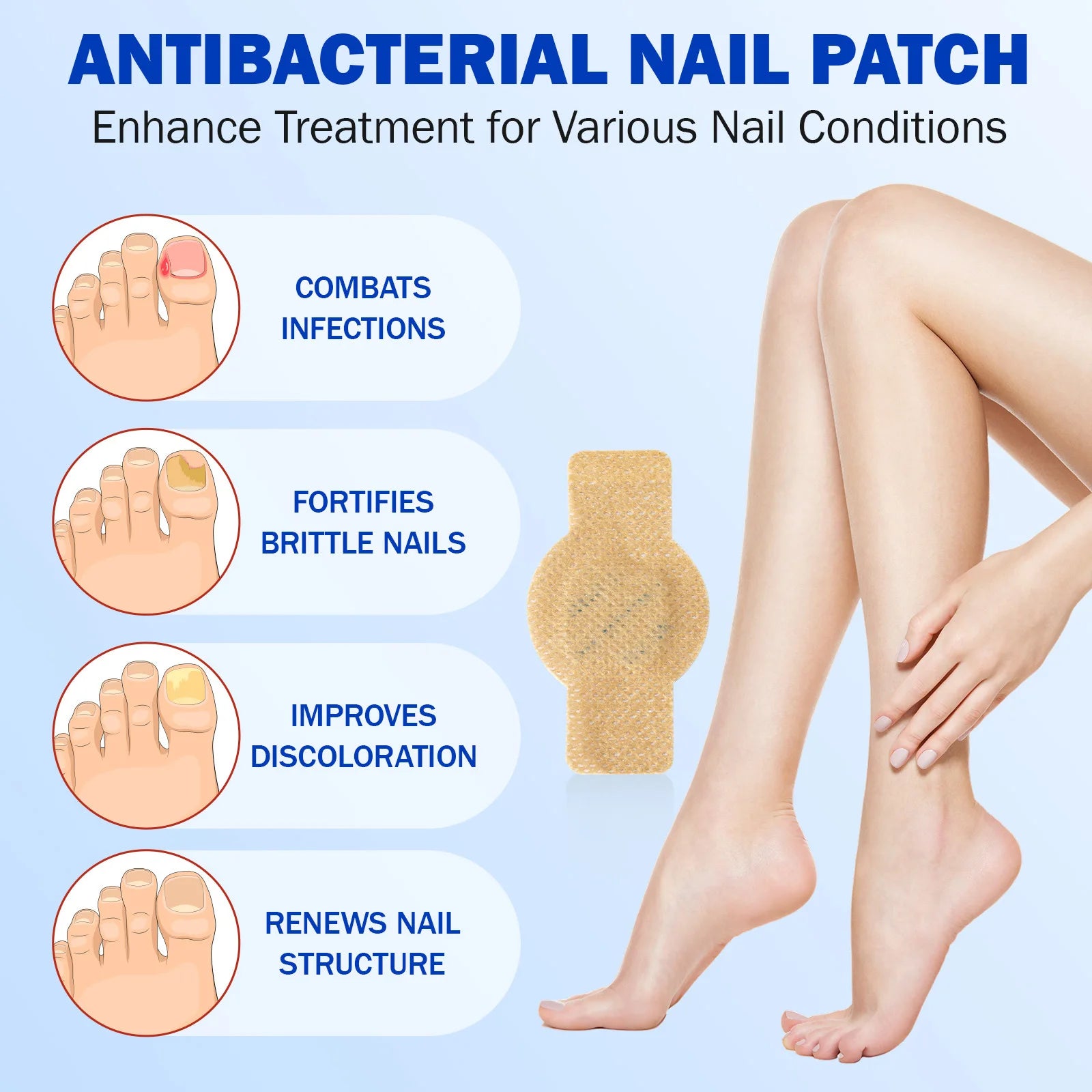 21Pcs Toenail Fungus Patch Waterproof Nail Repair Patches Nail Ingrown Correction Sticker Discolored Damaged Nail Foot Care Tool