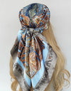 Retro Women Silk Scarf Bandanna Fashion Bohemian Pattern Square Hijab Lady Wrap Headband foulard muffler