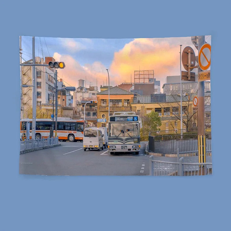 Japanese-Style Tapestry Wall Hanging Bedroom Headboard Wall Decoration Dormitory Wall Hanging Wall Background Decoration