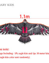 1.1m Eagle Kite With 30 Meter Kite Line Large Eagle Flying Bird Kites Children Gift Family Trips Garden Outdoor Sports DIY Toy