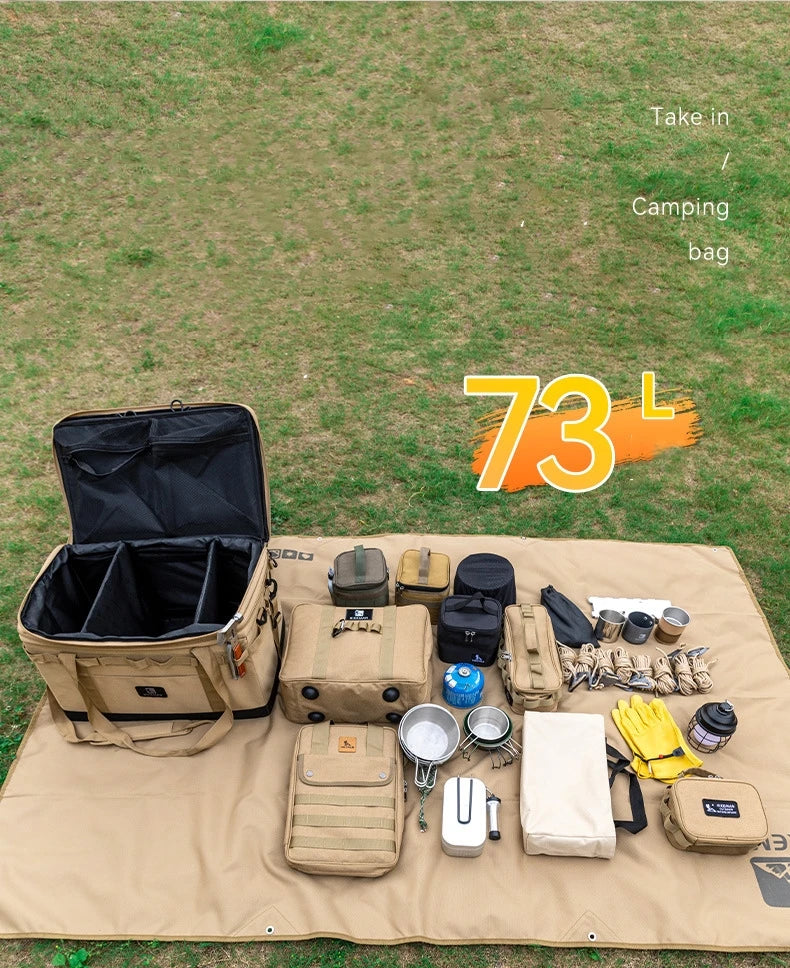 73 L Outdoor Large-Capacity Camping Equipment Storage Bag Folding Portable Stove Cooker Tool Storage Bag