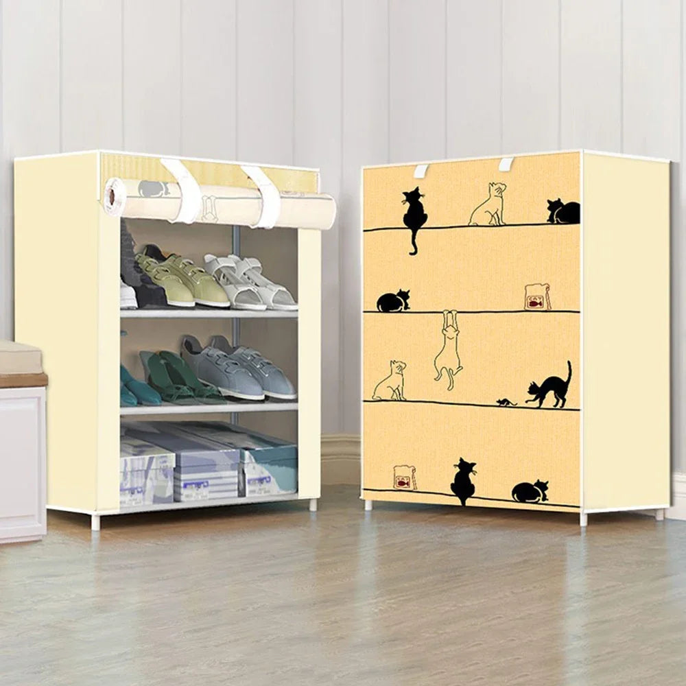 Shoe Cabinet Dustproof Fabric Organizer Household Simple Storage Multilayer Shoe Rack Nonwovens Economic Type Shoe Rack Cabinet