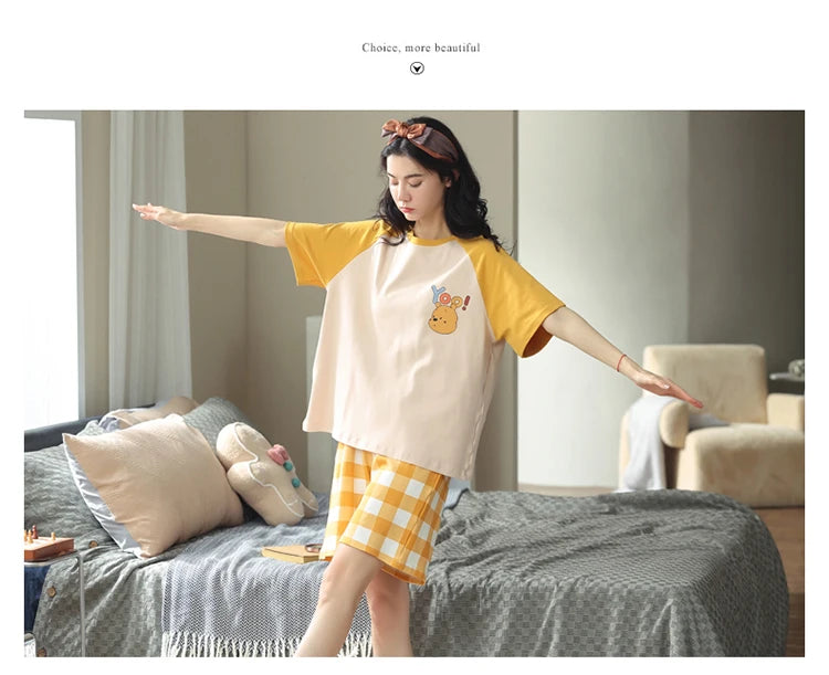 Women’s Winter Corduroy Cotton Pajama Set – Cute, Comfortable, Loose Long Sleeve Loungewear