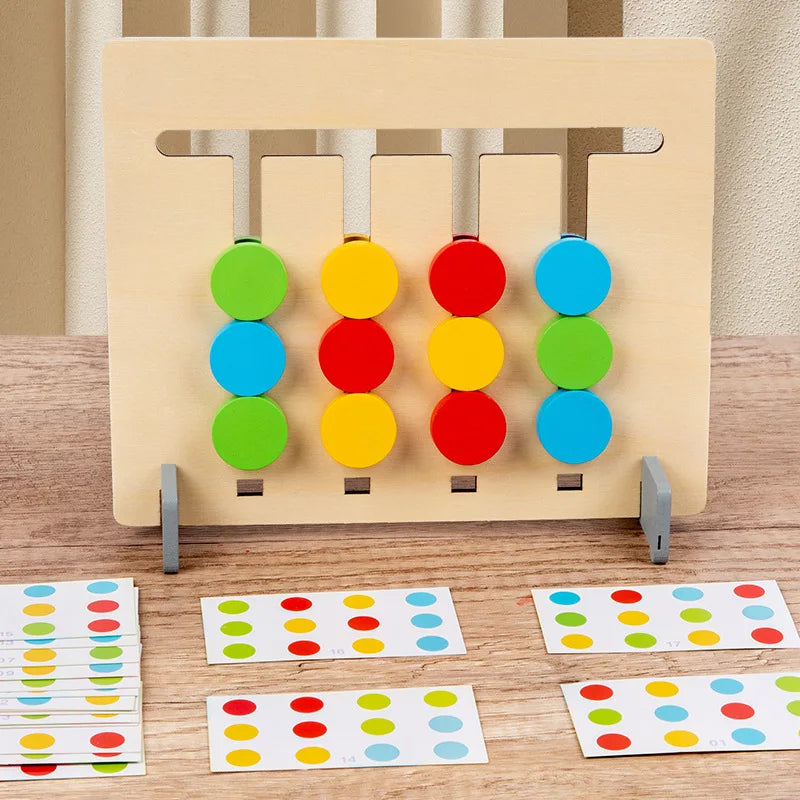 Montessori Wooden Toys Double-sided Matching Games for Kids 2 3 4 Years Logic Thinking Training Activity Board Baby Wooden Toys