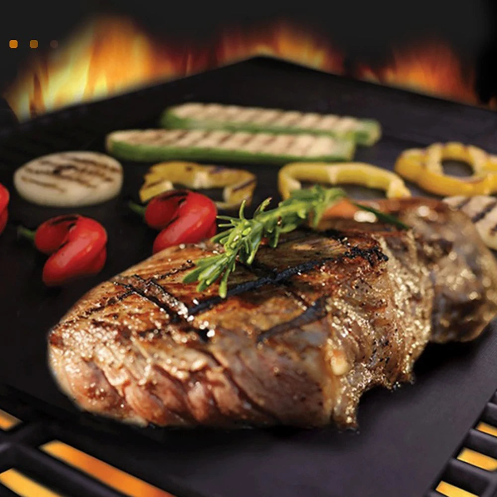 0.2mm Thick Ptfe Barbecue Grill Mat 33*40cm Baking BBQ Grill Mats Sheet Grill Foil Non-Stick Reusable BBQ Liner