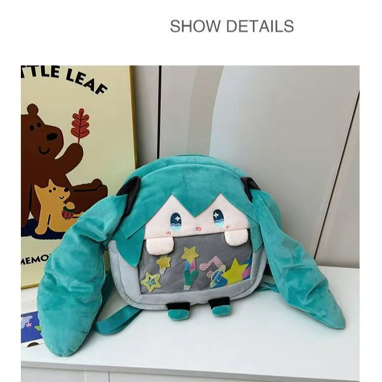 Hatsune Miku Plush Backpack Soft Cartoon Shoulder Bag