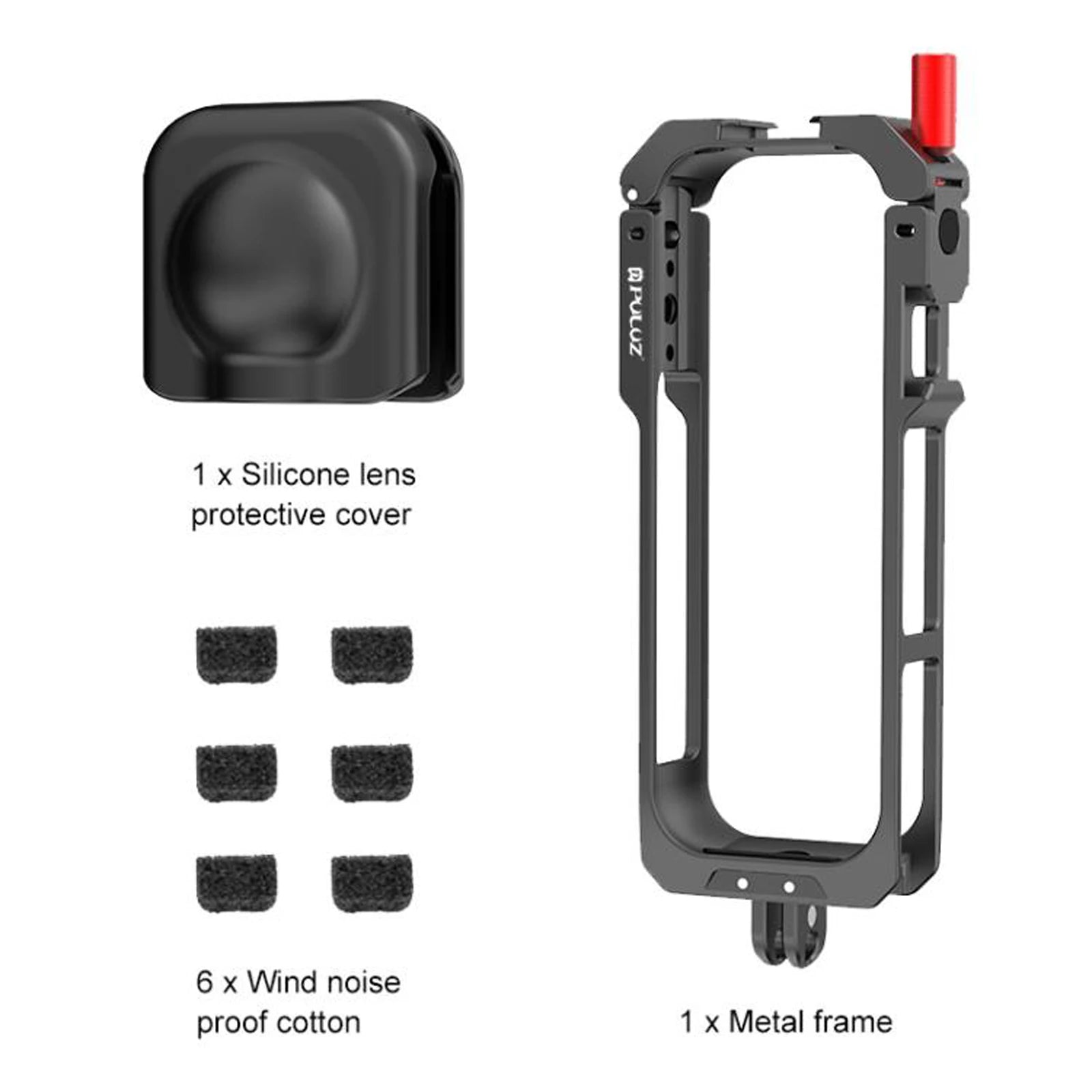 X5 Metal Camera Vertical Cage For Insta360 X5 Sports Camera Housing Frame Protective Shell with Lens Cover +Windproof Foam