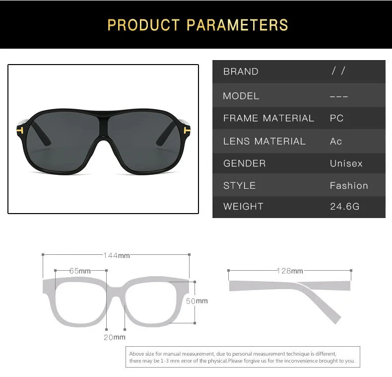 Retro Sunglasses T-Piece Large Frame Sun Glasses Trend Man Toad Eyewear Outdoor Fashion Sunscreen Eyeglasses UV400