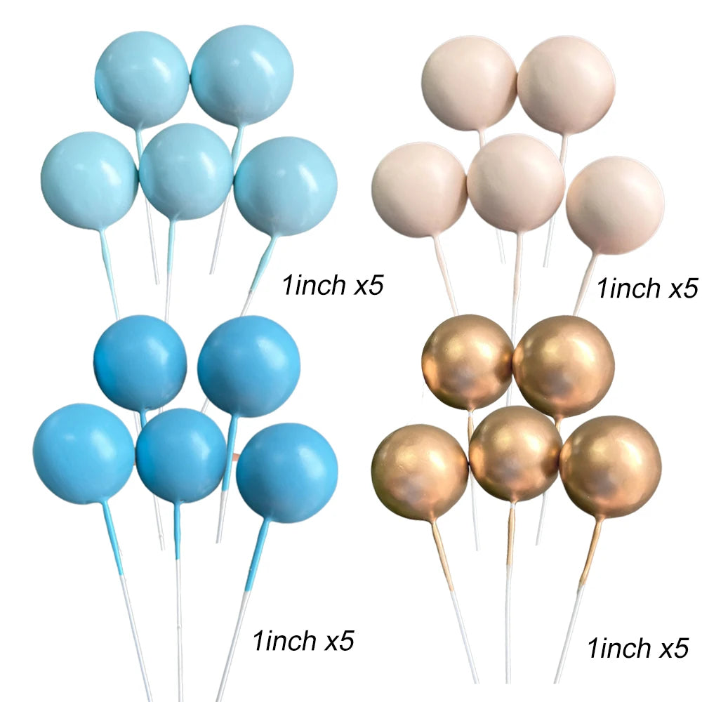 1 Set Brown Bear Cake Toppers  2-4cm White Balls Boho Teddy Bear Cake Topper for Birthday  Shower Cupcake Cake Decoration