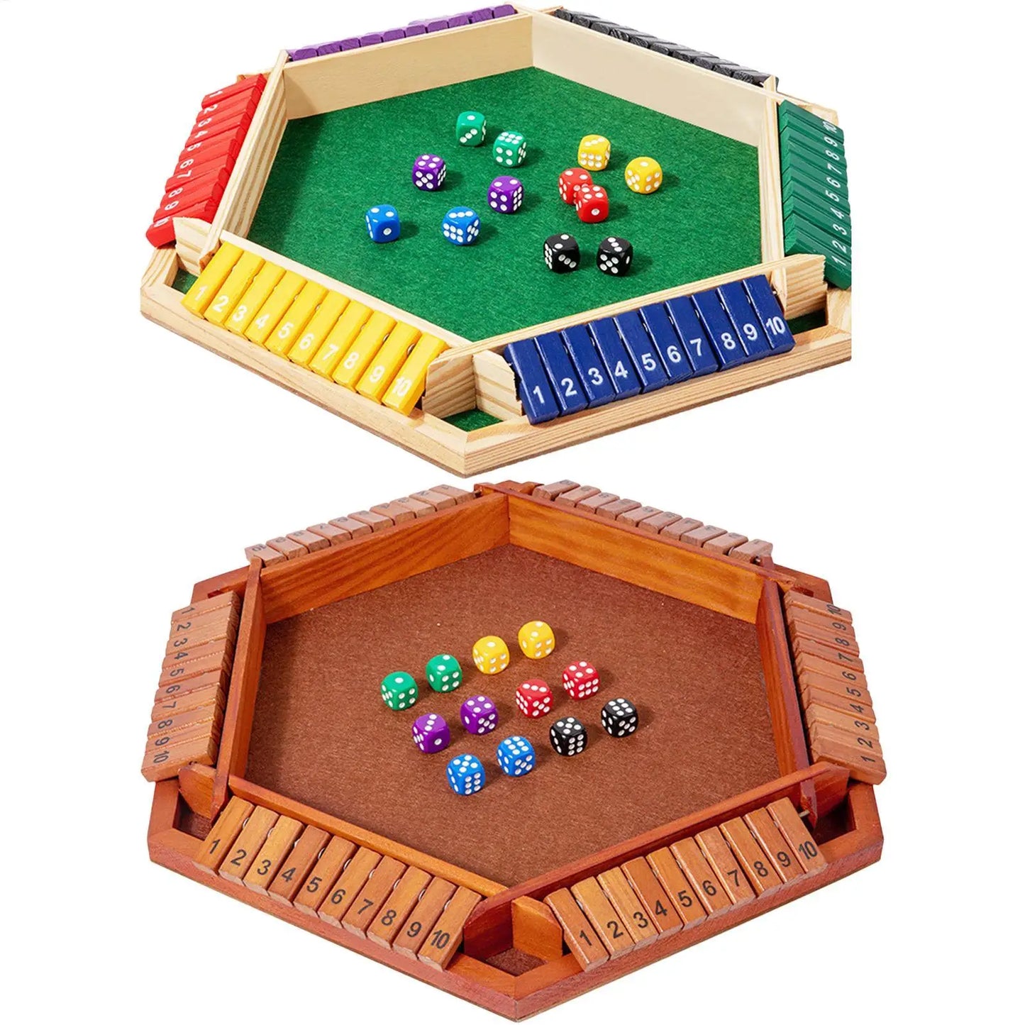 Wooden Shut The Box Dice Game – Six Sided Flipping Number Board