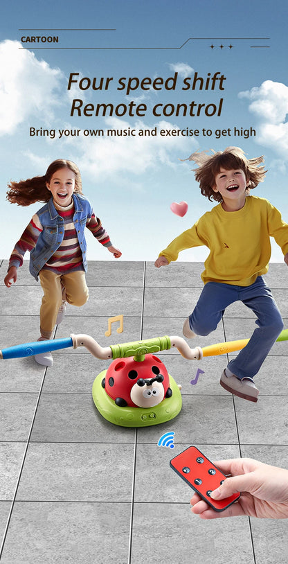 3 in 1 Ladybug Multifunction Exercise Machine Kids Jump Toss Toys Rocket Launcher Rope Sports Game Outdoor Educational Toy Gifts