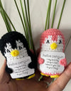 3 Pcs Crochet Flower Penguin Doll Decoration Desk Accessories Kawaii Positive Energy Pengniu Doll Home Room Decor Christmas Gift