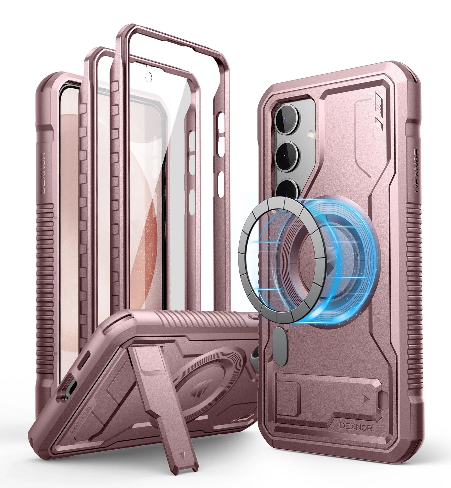 For Samsung Galaxy S24 + Plus Case holder For MagSafe Shockproof Rugged Bumper Cover Protective With Built in Screen Protector