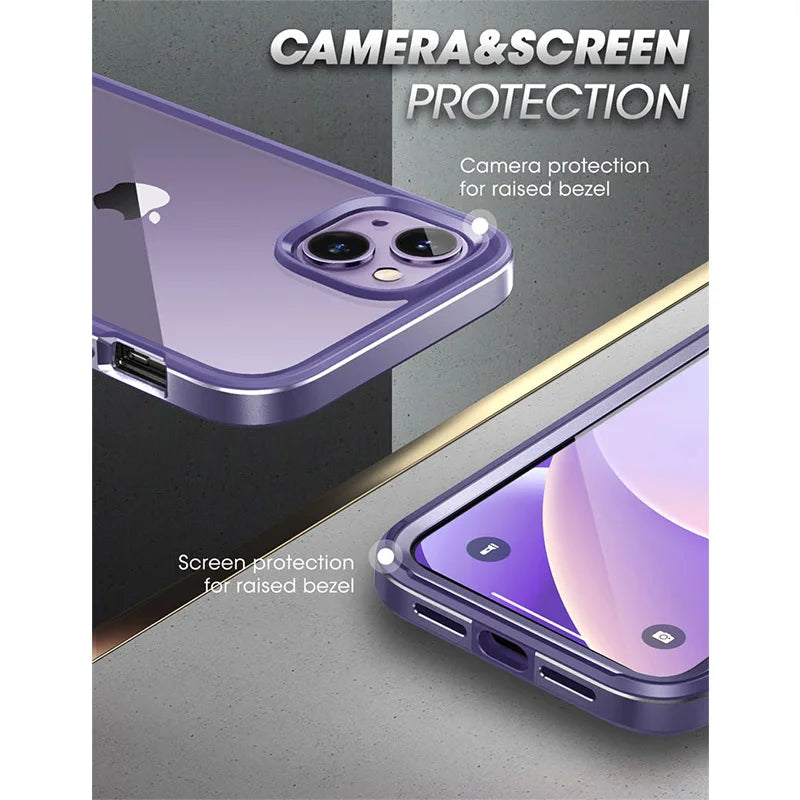 For iPhone 14 Plus Case 6.7" (2022 Release) UB Edge XT Slim Frame Clear Protective Case with Built-in Screen Protector