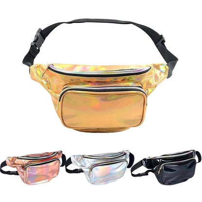 PVC Bum Hip Bag Fanny Pack Waterproof Waist Bags for Women Fashion Holographic Bag for Travel Shopper Waist Pack