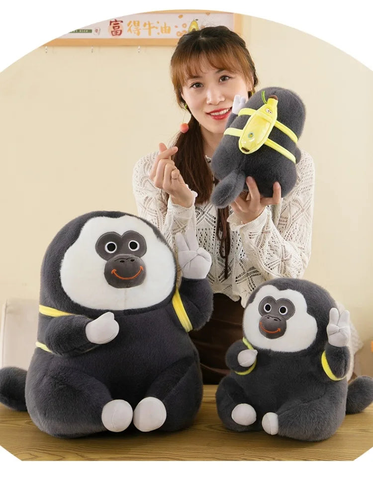 Ugly Cute Monkey Plush Stuffed Doll Banana Pillow Toy