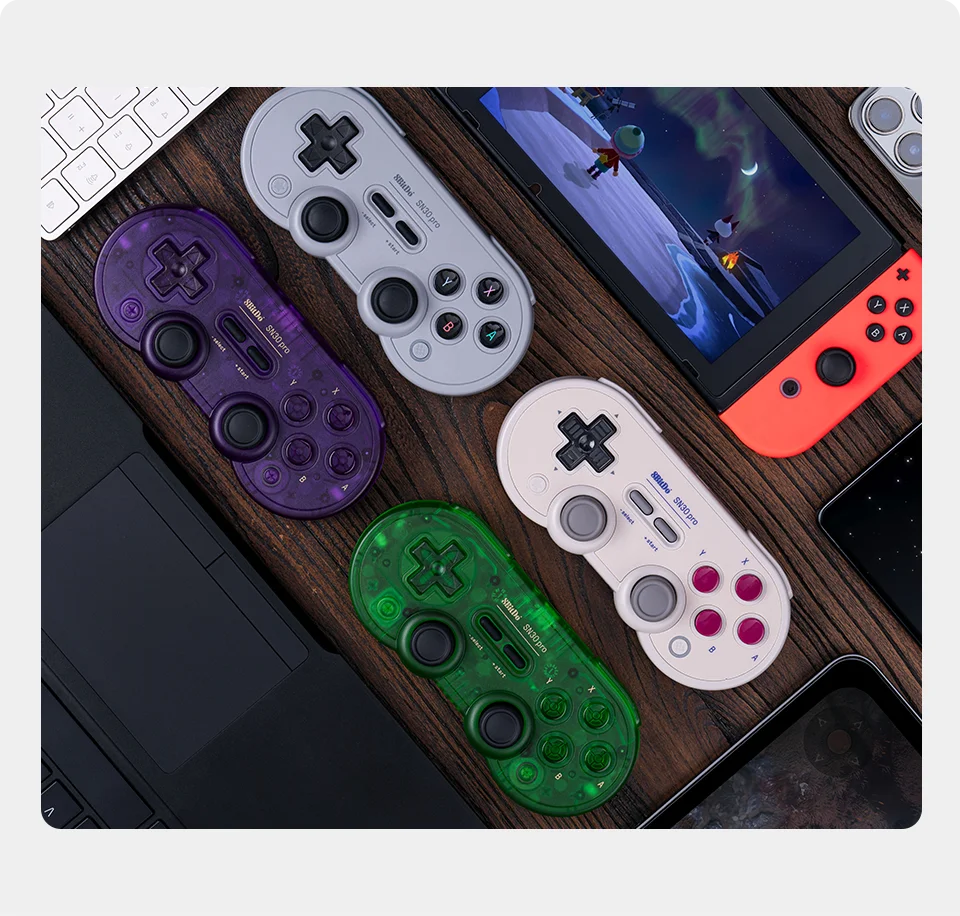 Wireless Bluetooth Gaming Controller with Hall Effect Joysticks for Nintendo Switch and PC
