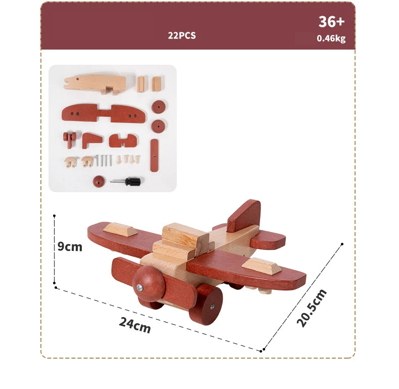 Wooden DIY Vehicle Assembly Toy Set