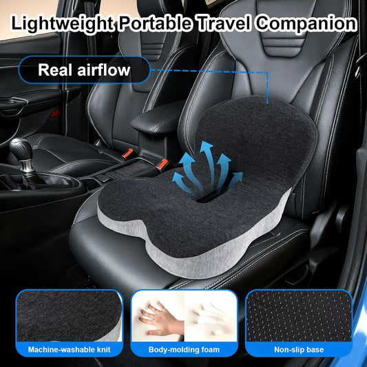 Non Slip Memory Foam Seat Cushion for Tailbone and Sciatica Relief
