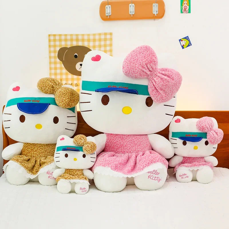 Sanrio 60cm Kawaii Print Hello Kitty Plush Toy Kt Cat Big Stuffed Doll Cartoon Cute Baby Kids Birthday Gift Room Decor