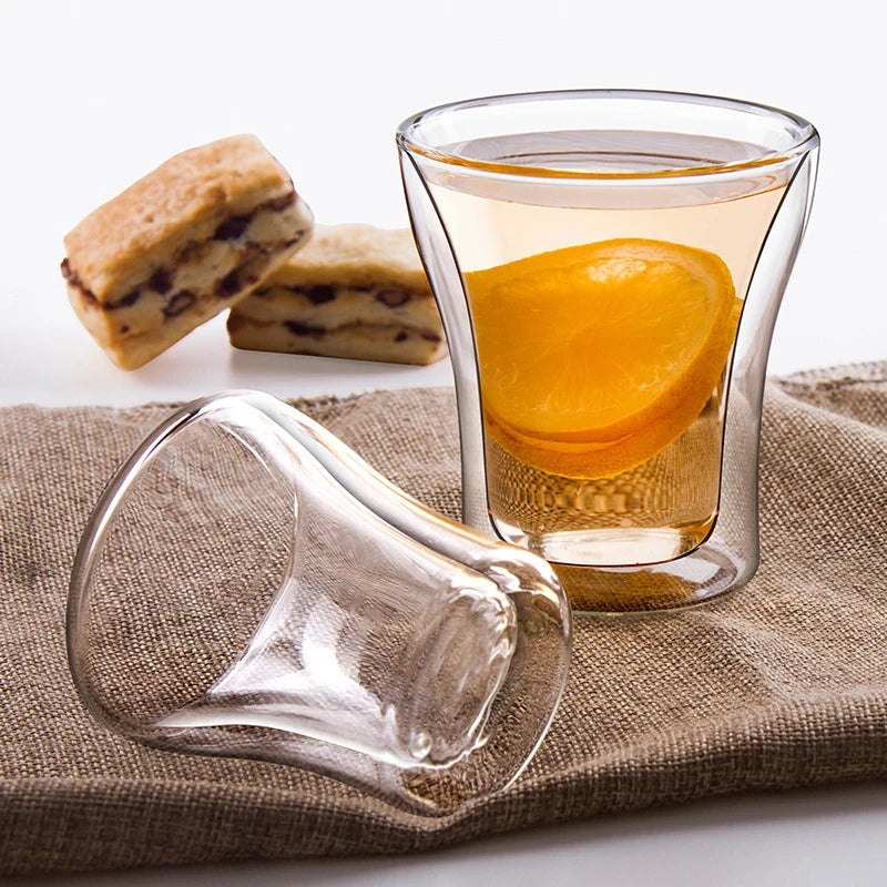 2/4/6pcs Double Wall Espresso Cups High Borosilicate Glass Cup For Tea Wine Milk Heat Resistant Drinkware Mug 80/200ml