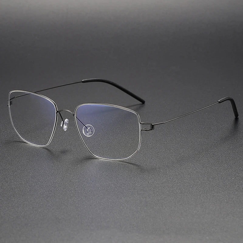 Irregular Polygon Titanium Screwless Eyeglasses Frame