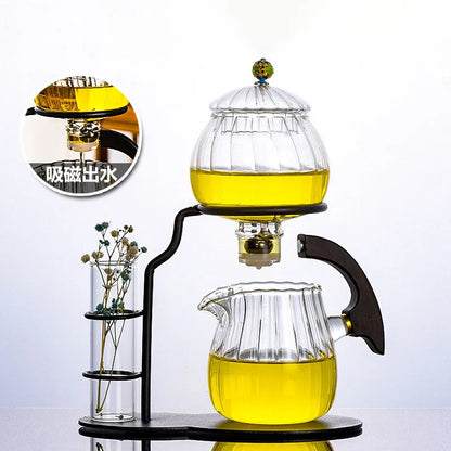 Lantern Model Glass Teapot Modern Decoration Kung Fu Teapot Drinkware Transparent Glass Tea Set 6 Cups For Drink