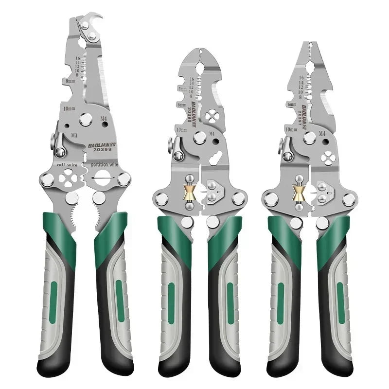 Electrician Wire Crimper Peeler Pliers Cables Stripping multifunctional Press Plier Terminal Crimping Gross Side Cutting Tool
