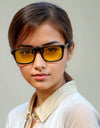 Clip 100% Blue Light Blocking glasses Red Lens ,Orange Lens Anti fatigue Detachable Lens Gaming Glasses Computer Eyeglasses