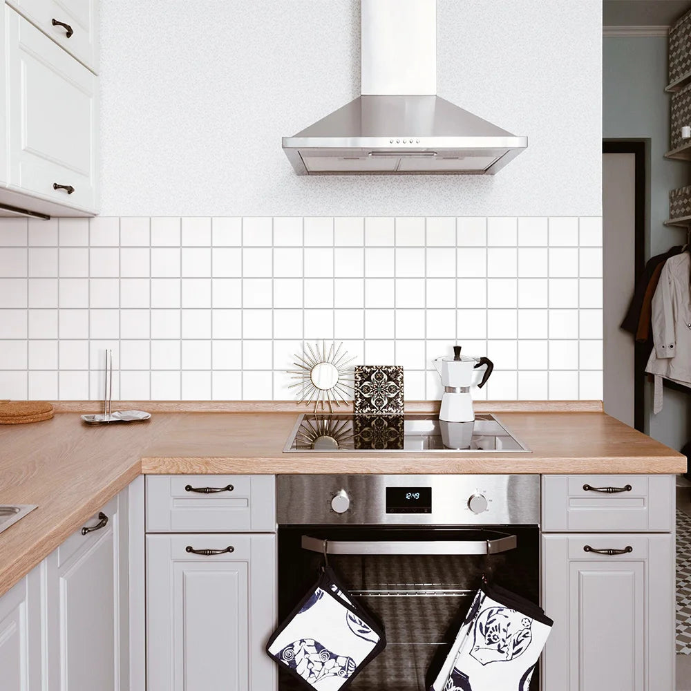 3D Tile Stickers, Self-adhesive Green Tile Backsplash for Kitchen Bathroom, Waterproof, Matt, 30 x 30cm, Interior Wall Decor