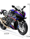 1:10 BMW S1000RR Kawasaki H2R V4S Alloy Die Cast Motorcycle Model Vehicle Collection Sound and Light Off Road Autocycle Toys Car
