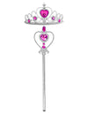Kids Rhinestone Tiara Crown and Magic Wand with Glitter Crystal Head Hoop Jewelry Hair Accessories for Girls Teens Birthday Gift