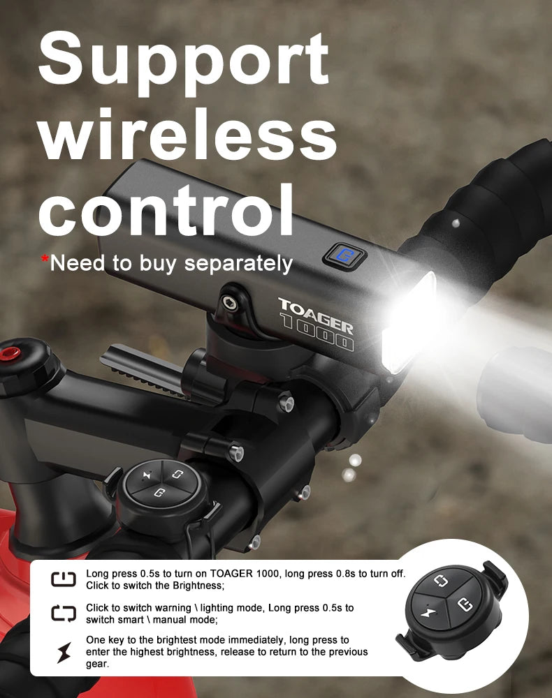 1000LM Bike Light Front Lamp Type C Rechargeable LED 21700 4500mAh Bicycle Light IPX6 Bicycle headlights Bike Accessories