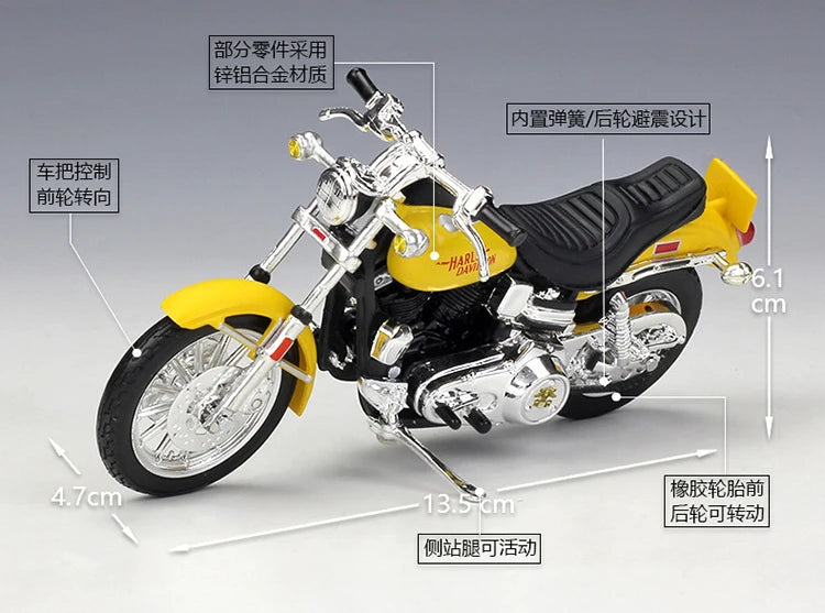 1 18 Scale Harley Davidson FXS Low Rider 1977 Diecast Motorcycle Model