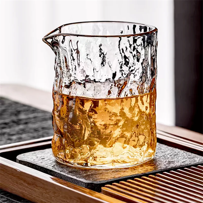 Transparent Uneven Hammer Pattern Glass Fair Cup Tea Mugs Chahai Tea Justice Cup Kung Fu Tea Pitcher Tea Set Accessories Teaware