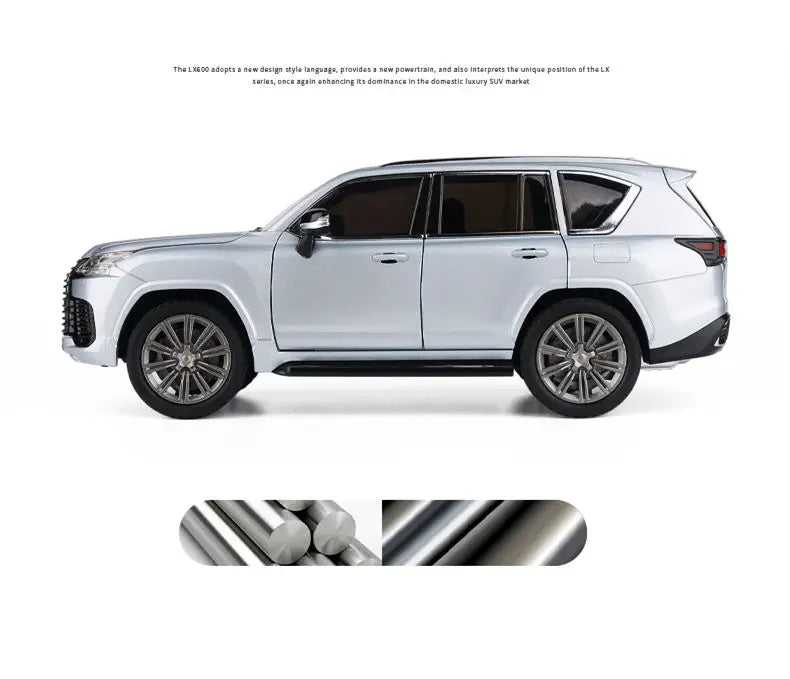 1:24 Lexus LX600 SUV Metal Model Car Toys Alloy Diecast Simulation Offroad Vehicles Sound And Light Cars