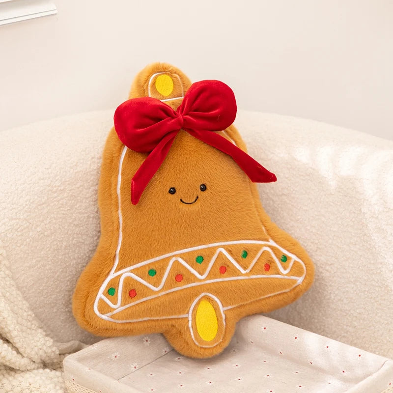 Christmas Tree Gingerbread House Bell Snowman Plush Decor