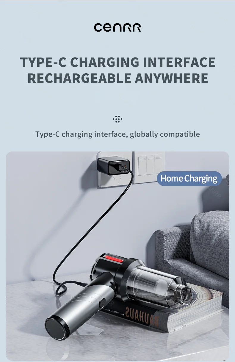 998000PA High Suction Car Vacuum Cleaner Cordless Handheld Cleaner Portable Powerful Wireless Car Cleaner Home Appliance