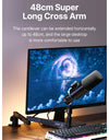 Low Level Microphone Stand 360° Adjustable Foldable Microphone Arm for Live-streaming Video Recording