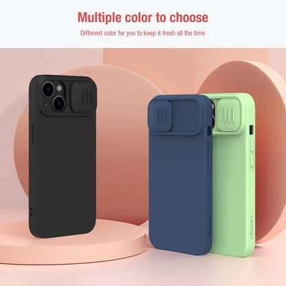 CamShield Silky Case For iPhone 15 Phone Case Camera Slider Liquid Silicone Shockproof Back Cover