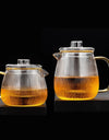 480/650ml Stripe Clear Glass Teapot With Tea Strainer Infuser Heat-resistant Kettle Kung Fu Flower Puer Oolong Pot Teaweare
