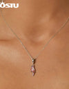 Real 925 Sterling Silver Lovely Pink Parrot Charms Rainbow Pendant Cute Bird Beads