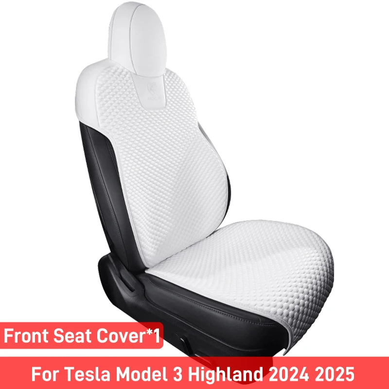 For Tesla Model 3 Model Y 2024 2025 Car Seat Cover Ice Silk Seat Cushion For M3 MY 2023 2022 Summer Seat Cover Juniper Highland