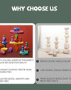 Wood Rainbow Stones Block Colorful Wooden Building Block Rainbow Stacker Balancing Stone Montessori Educational Toy Children