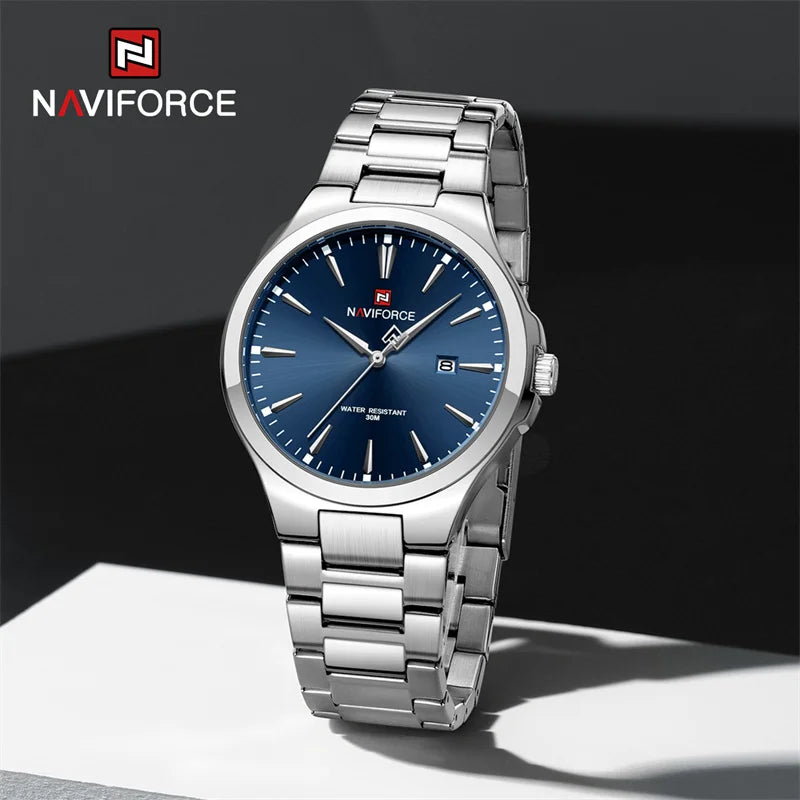 Watches Stainless Steel Simple Calendar Male Waterproof Wristwatches