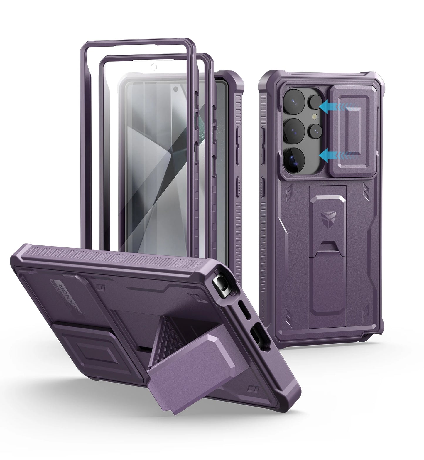 For Samsung Galaxy S25/S25 Plus/S25 Ultra 2025Case Full Body Shockproof Camera Cover &Built-in Screen Protector Kickstand