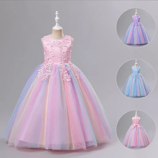 Floral Lace Princess Ball Gown Tutu Dress